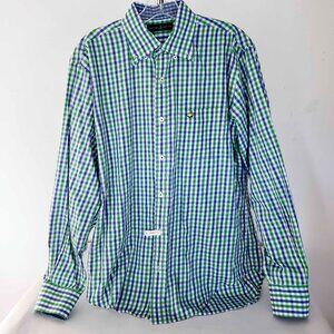 Augusta National Masters Clubhouse Collection Blue/Green Checked Dress Shirt M